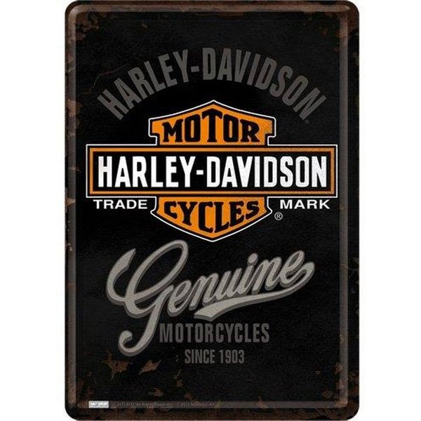 Nostalgic-Art Metallschild Blechpostkarte - Harley-Davidson - Genuine Logo