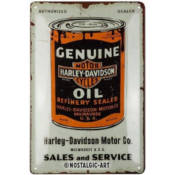 Nostalgic-Art Metallschild Blechschild 20 x 30cm - Harley-Davidson - Genuine Oil Can