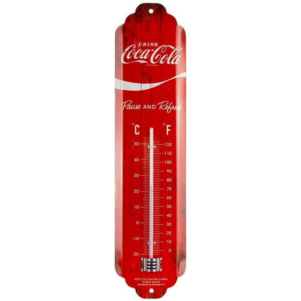 Nostalgic-Art Raumthermometer Retro Metall-Thermometer Innen Analog - Coca-Cola Logo Red