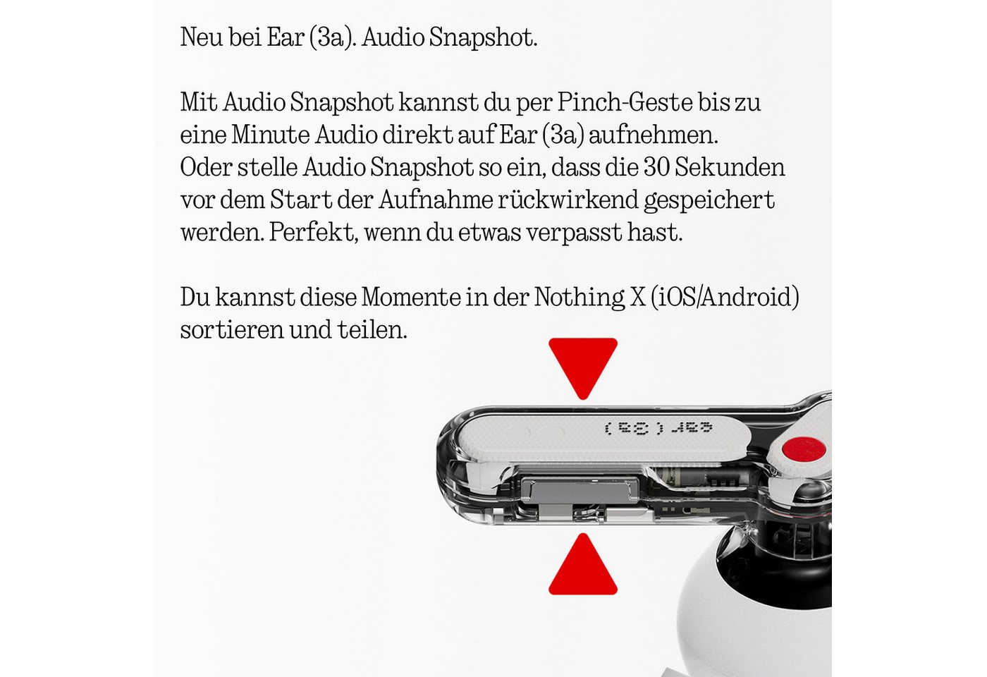 NOTHING Ear (3a) wireless In-Ear-Kopfhörer (Active Noise Cancelling (ANC), Bluetooth) – Bild 5 von 5
