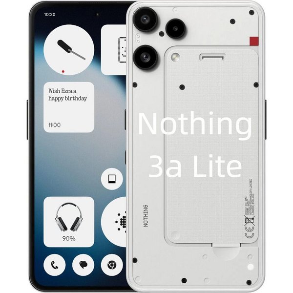 NOTHING Nothing Phone (3a) Lite Smartphone (6.77 Zoll, 256 GB Speicherplatz, 50 MP Kamera)