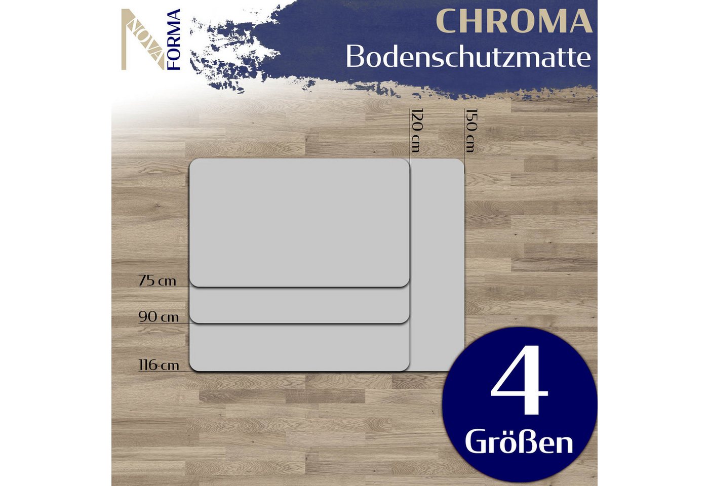 Nova Forma Bodenschutzmatte CHROMA, bunte Stuhlmatte in Trendfarben - Bodenschutz im Büro & Zuhause – Bild 5 von 5