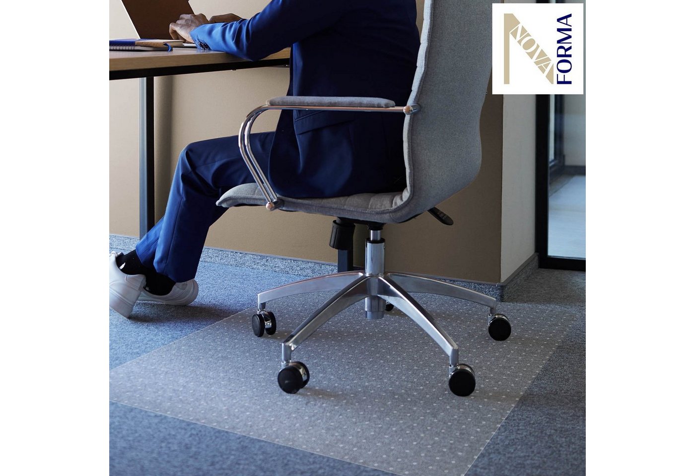 Nova Forma Bodenschutzmatte COMFORT-MAT, aus PET, transparente Stuhlmatte für Teppichböden – Bild 2 von 5