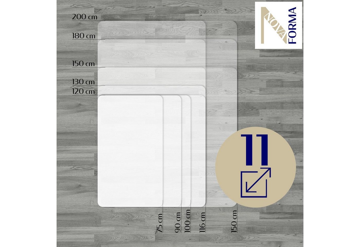 Nova Forma Bodenschutzmatte COMFORT-MAT, aus PET, transparente Stuhlmatte für Hartböden – Bild 5 von 5