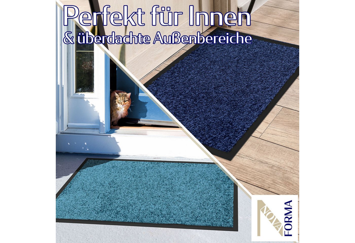 Nova Forma Fußmatte BRIGHT, Premium Fußmatte für Innenbereich, Flur, Haustür, Eingangsbereich – Bild 2 von 5