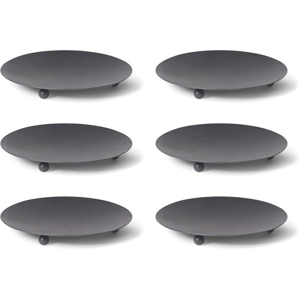 Novaliv Kerzenständer 20513-6x (6 St), 6X Kerzenständer 3 Füße SCHWARZ 7,5cm Kerzenteller Kerzenhalter Dekote