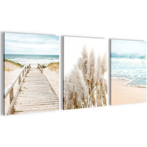 Novart Wandbild Boho Abstrakt Wohnzimmer Schlafzimmer Dekoration Kunstdruck, Ostsee