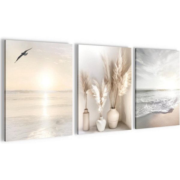 Novart Wandbild Boho Natur Landschaft Wohnzimmer Schlafzimmer Deko Bilderset, Boho Style
