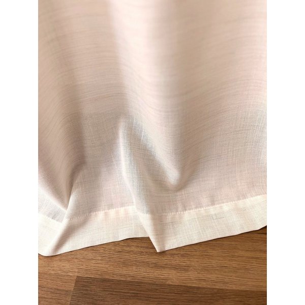 novumfix Gardine Gardine hellbeige, Leinenstruktur, Kräuselband, extra lang bis 400 cm, blickdicht