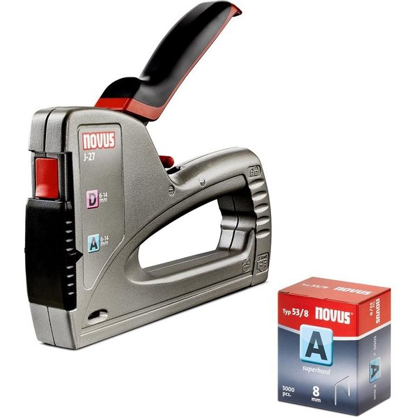 NOVUS Handtacker J 27 Koffer Set, (Set), inkl. 5000 Heftklammern, im Koffer