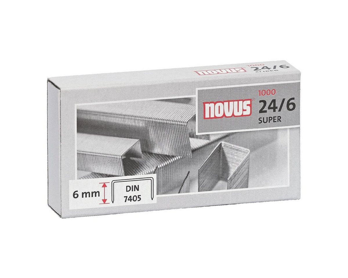 NOVUS Heftklammer 24/6, 1.000 Stück/Pack, Heftleistung 30 Blatt – Bild 2 von 2