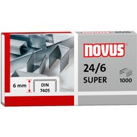 Novus Heftklammern 24/6 Super, verzinkt, Heftleistung ca. 30 Blatt, 1.000 Stk.