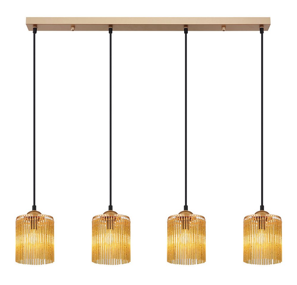 NOWA Hängeleuchte, Leuchtmittel nicht inklusive, Hängeleuchte Pendelleuchte Acrylstäbe amber gold Esszimmerleuchte – Bild 5 von 5