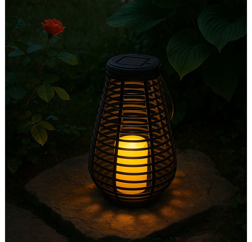 NOWA LED Solarleuchte, LED-Leuchtmittel fest verbaut, Warmweiß, Solarlampen für Außen zum stellen LED Solar Tischleuchte – Bild 4 von 5