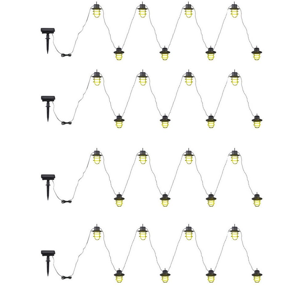 NOWA LED Solarleuchte, LED-Leuchtmittel fest verbaut, Warmweiß, Solar Lichterkette Garten Balkon Veranda Beleuchtung 24x LED Laterne – Bild 2 von 5