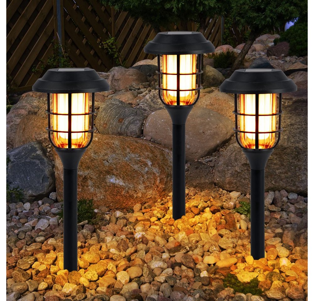 NOWA LED Solarleuchte, LED-Leuchtmittel fest verbaut, Warmweiß, Solarlampe Garten Deko Solarlampen für Außen Erdspiess – Bild 2 von 5