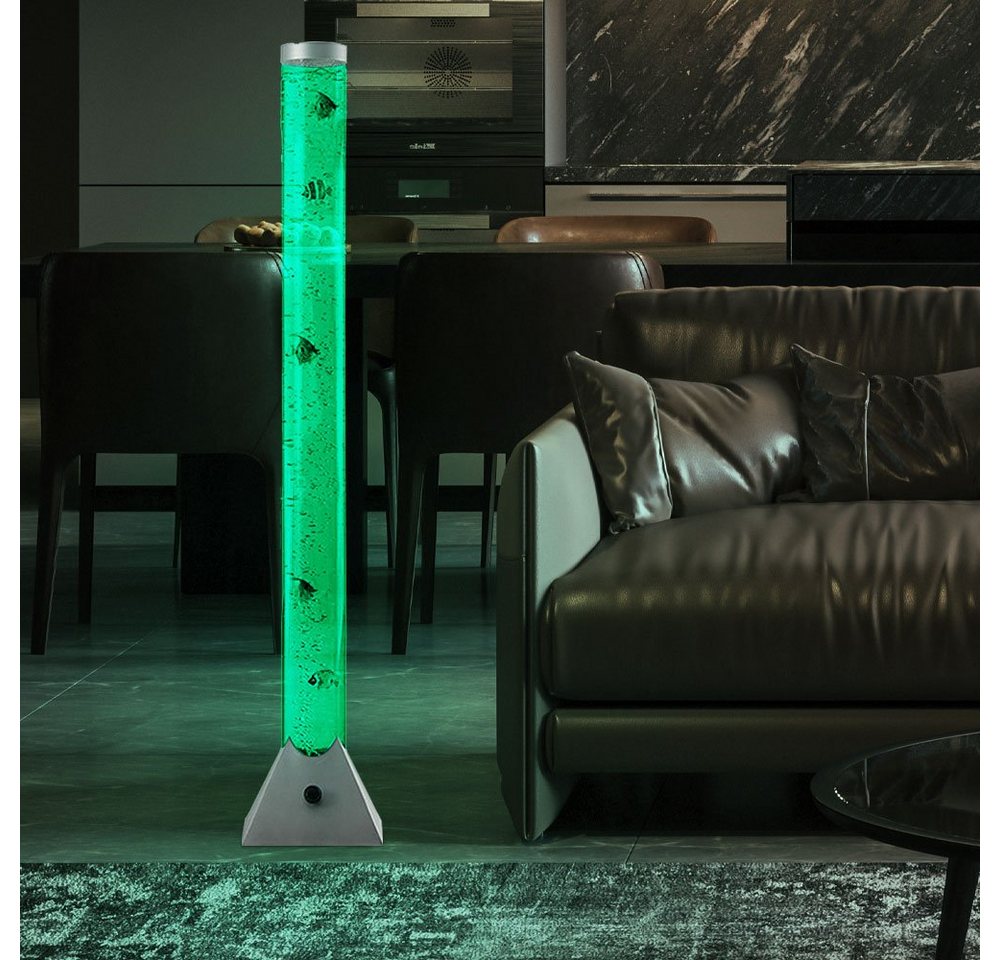 NOWA LED Stehlampe, LED-Leuchtmittel fest verbaut, RGB LED Steh Lampe Deko Fische Sprudel Wasser Ess Zimmer Stand Säule – Bild 4 von 5