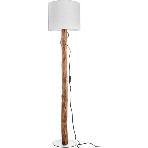 NOWA Stehlampe NORIN, ohne Leuchtmittel, Stehleuchte, Holz, naturgewachsen, Textil, Wohnbereich, Flur