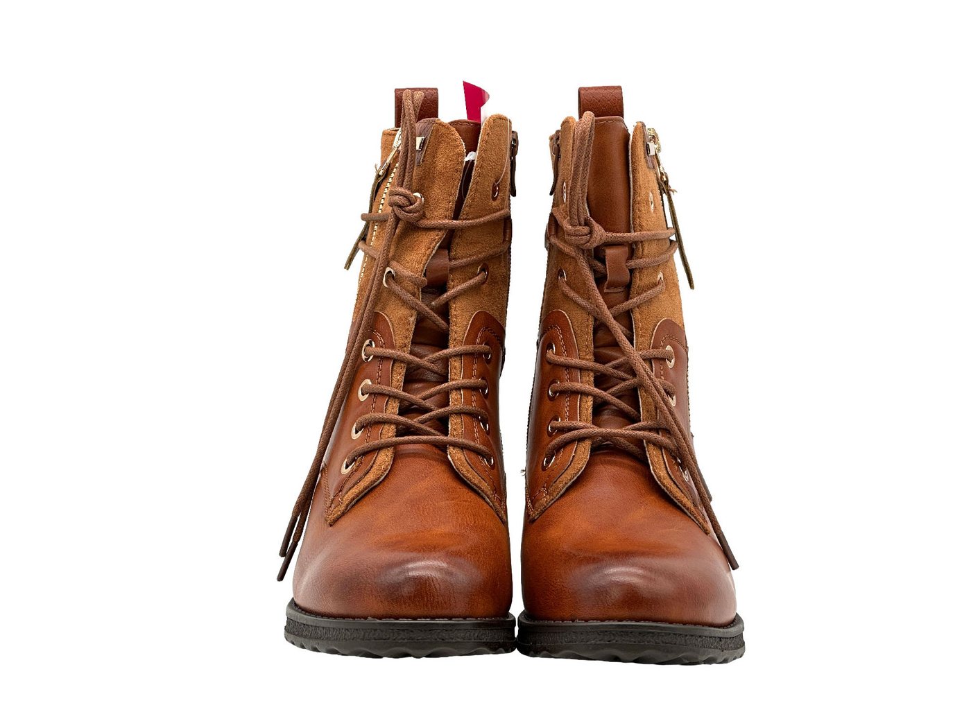 Nowaland Casual Damen Boots mit Warmfutter und Reißverschluss Stiefelette Dekorative Schnürung und kuscheliges Warmfutter – Bild 5 von 5