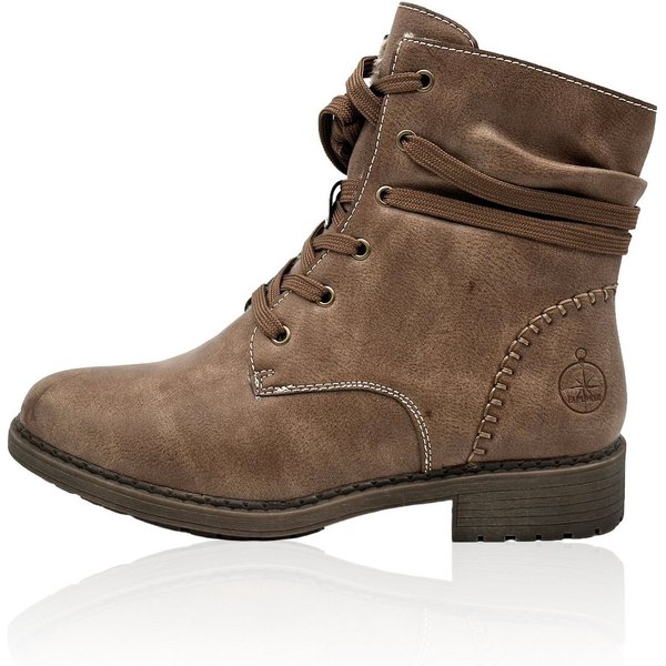 Nowaland Damen Winterstiefeletten mit Warmfutter Winterstiefelette Gefütterte Kunstleder-Stiefeletten mit seitlichem Reißverschluss