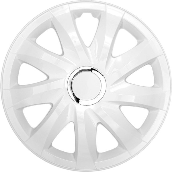 NRM Radkappe DRIFT 15 Zoll in Weiß, 15 in Zoll, (4-St) Radzierblenden für Stahlfelgen Radkappen Satz 4er Set 15"
