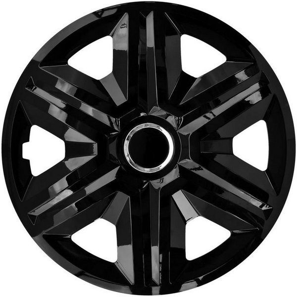 NRM Radkappe FAST 15 Zoll in Schwarz, 15 in Zoll, (4-St) Radzierblenden für Stahlfelgen Radkappen Satz 4er Set 15"
