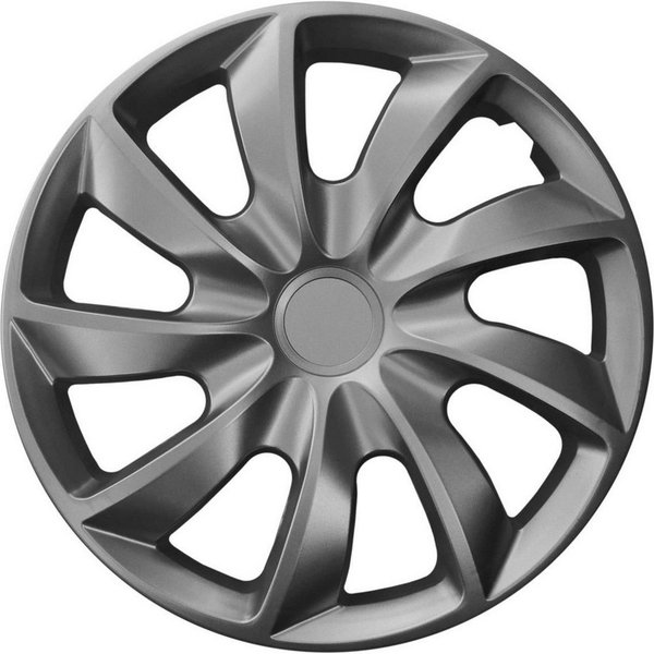 NRM Radkappe QUAD 13 Zoll in Graphite, 13 in Zoll, (4-St) Radzierblenden für Stahlfelgen Radkappen Satz 4er Set 13"