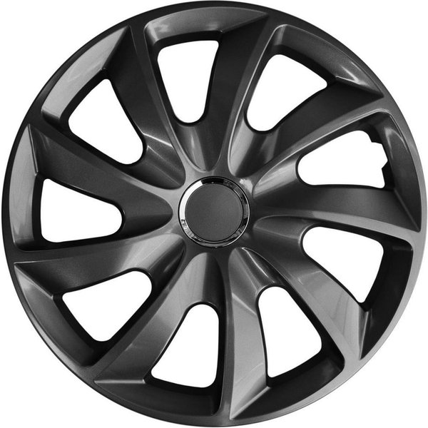 NRM Radkappe STIG 17 Zoll in Graphite, 17 in Zoll, (4-St) Radzierblenden für Stahlfelgen Radkappen Satz 4er Set 17"