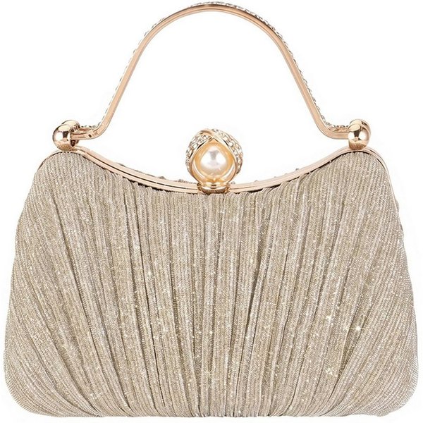 nsihing Abendtasche Damen Abendtasche, Glitzer Clutch mit Abnehmbarer Kette, Elegante Strass Handtasche für Hochzeit, Party & Festliche Anlässe