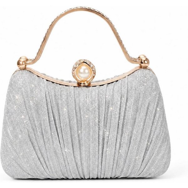 nsihing Abendtasche Damen Abendtasche, Glitzer Clutch mit Abnehmbarer Kette, Elegante Strass Handtasche für Hochzeit, Party & Festliche Anlässe