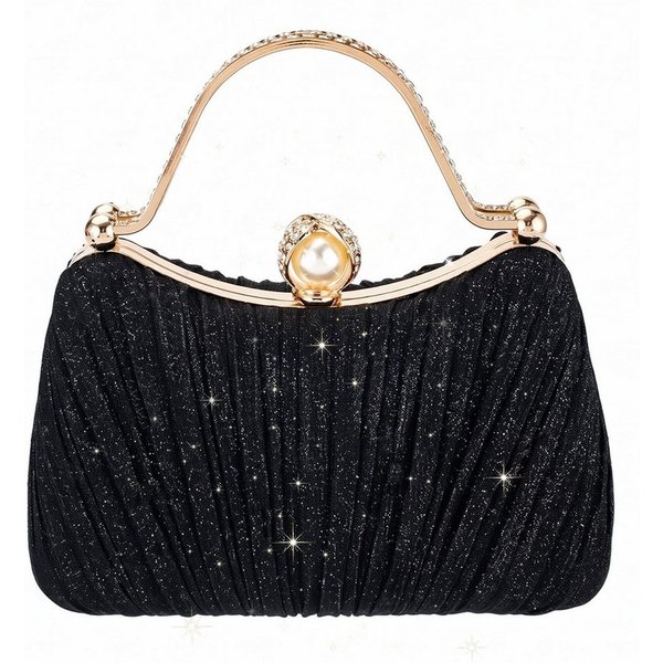 nsihing Abendtasche Damen Abendtasche, Glitzer Clutch mit Abnehmbarer Kette, Elegante Strass Handtasche für Hochzeit, Party & Festliche Anlässe