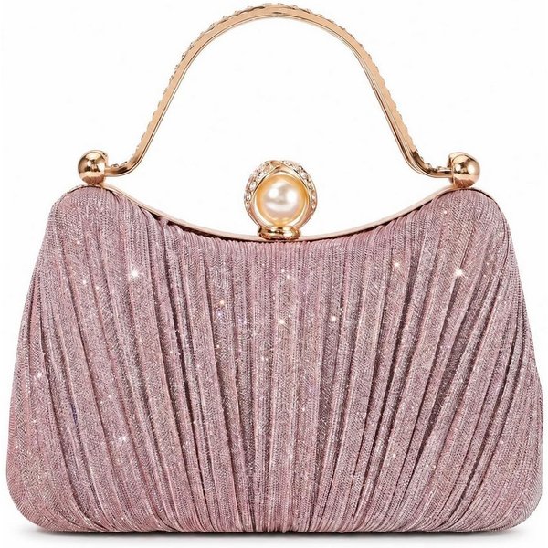 nsihing Abendtasche Damen Abendtasche, Glitzer Clutch mit Abnehmbarer Kette, Elegante Strass Handtasche für Hochzeit, Party & Festliche Anlässe
