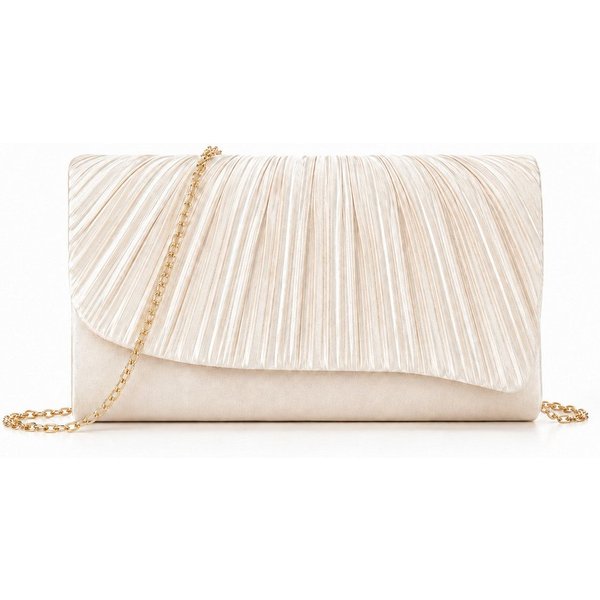 nsihing Abendtasche Damen Clutch, Elegante Abendtasche mit Abnehmbarer Kette, Plissee Design für Hochzeit, Ball & Cocktail Veranstaltungen