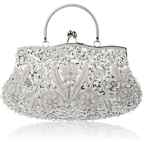 nsihing Abendtasche Damen Handgemachte Perle Handtasche Clutch Elegant Brauttasche, Schultertasche Klein Tasche Kette Umhängetasche Hochzeit Party