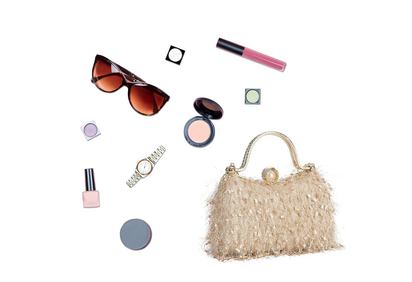 nsihing Abendtasche Damen-Quasten-Abendtasche, glänzende Clutch, ideal für Cocktailpartys, Bälle und Partys – Bild 4 von 5