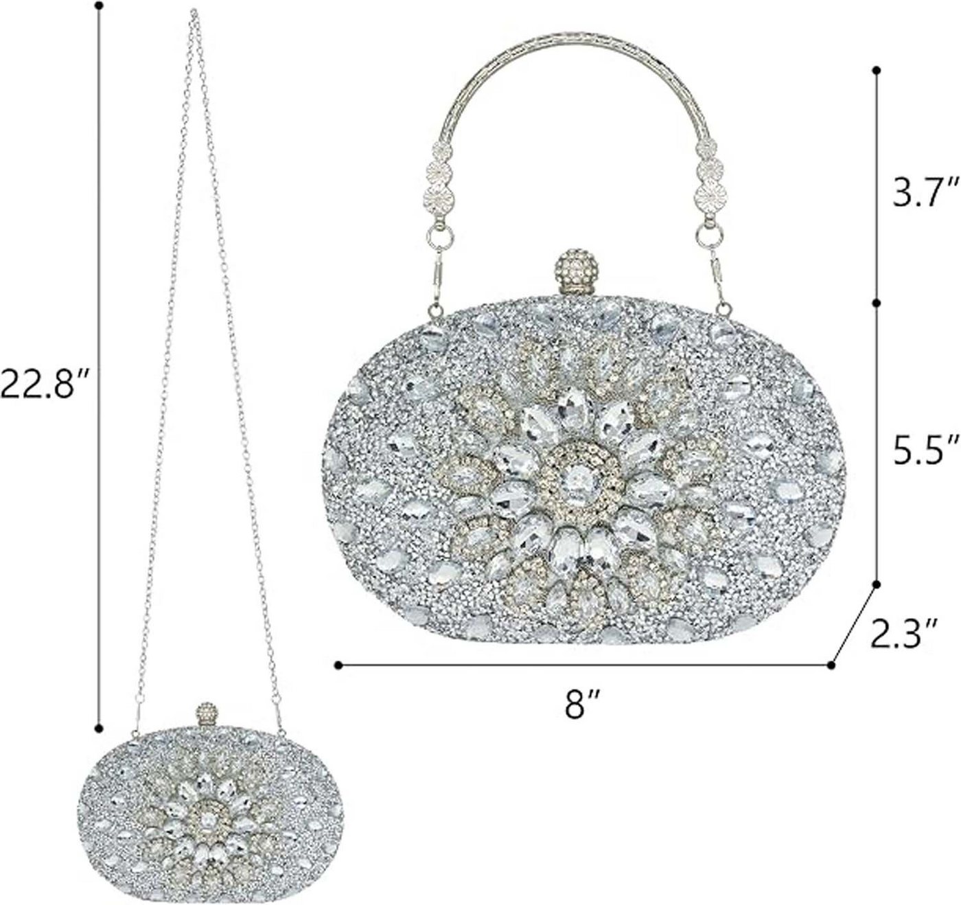 nsihing Abendtasche Sonnenblumen Strass Abendtasche Passend Cheongsam Kleid Abendtasche – Bild 2 von 5