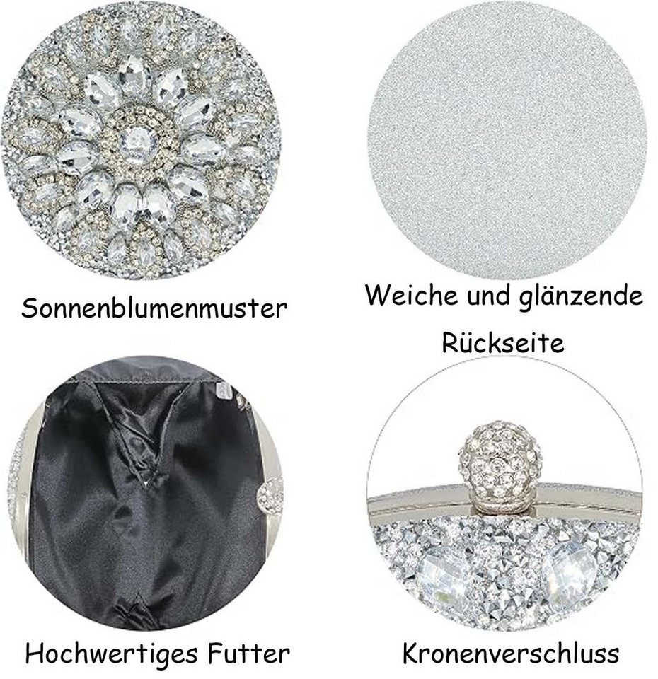 nsihing Abendtasche Sonnenblumen Strass Abendtasche Passend Cheongsam Kleid Abendtasche – Bild 3 von 5