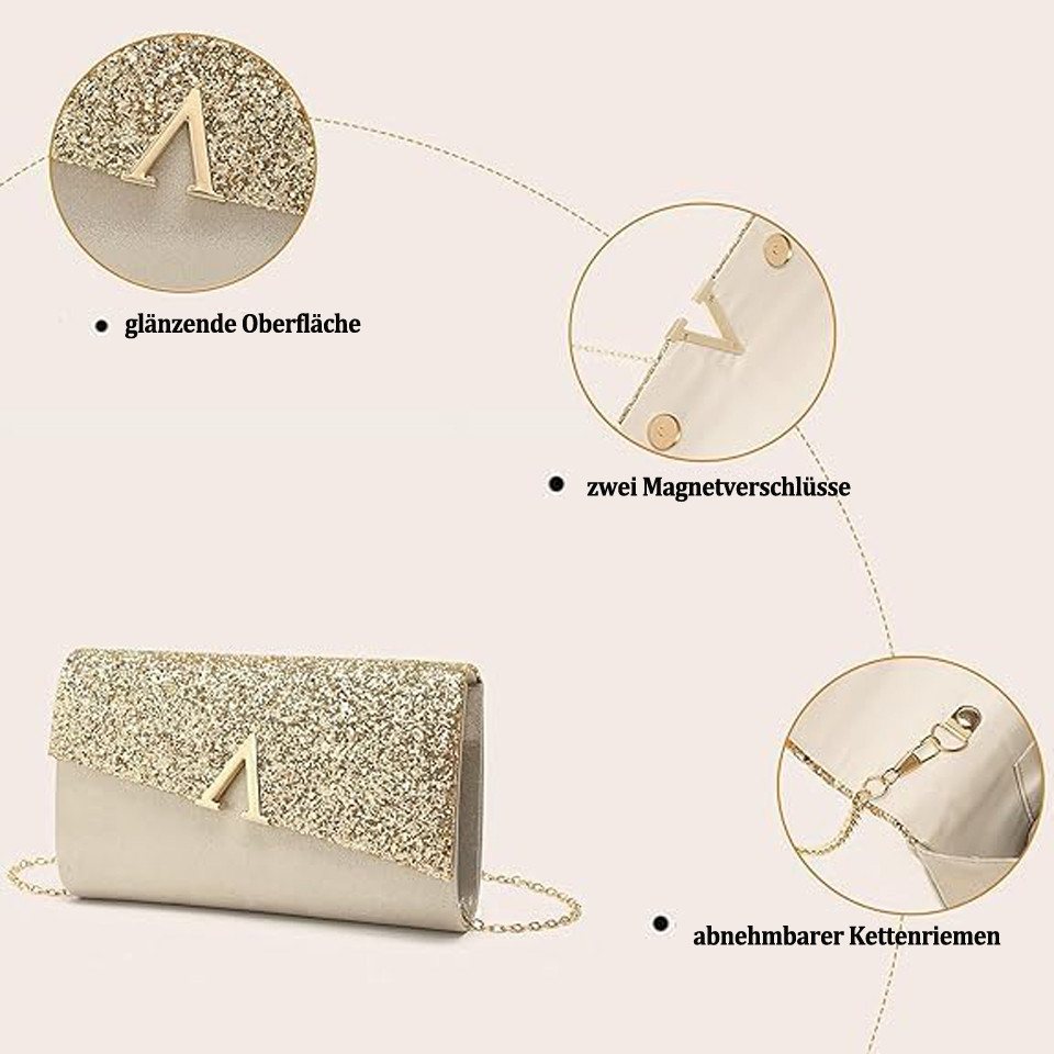 nsihing Abendtasche stilvolle Abendtasche, Umschlag-Handtasche, ideal für Partys, Bälle, Hochzeiten – Bild 3 von 5