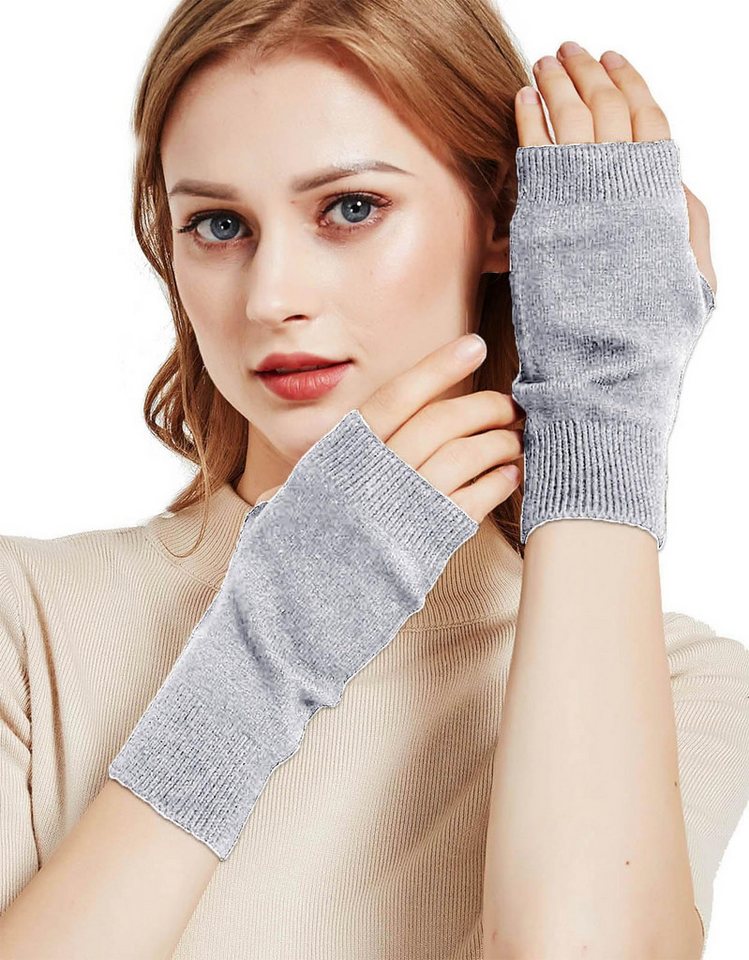 nsihing Armstulpen Fingerlose Handschuhe, Weiche Armstulpen & flexible Handschuhe zum Tippen – Bild 3 von 3