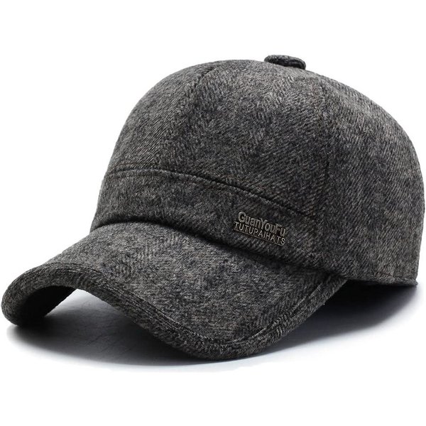 nsihing Baseball Cap Winter Baseball Cap mit Ohrenklappen Winddicht Warm Wintermütze (Verstellbar,Gebogene Krempe) Unisex Baseballkappe für Herren,Damen,kaltes 