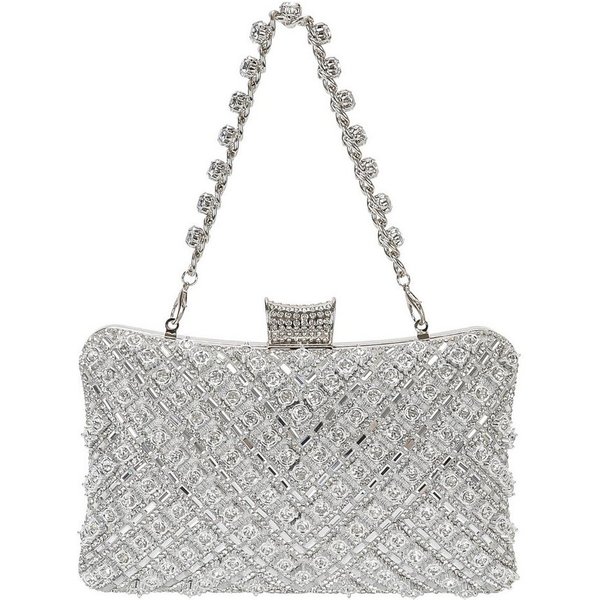 nsihing Clutch Kettentasche, Clutch Damen, Glitzernde Kleine Abendhandtasche, Elegante Tasche Schultertasche für Hochzeit, Party und Ball
