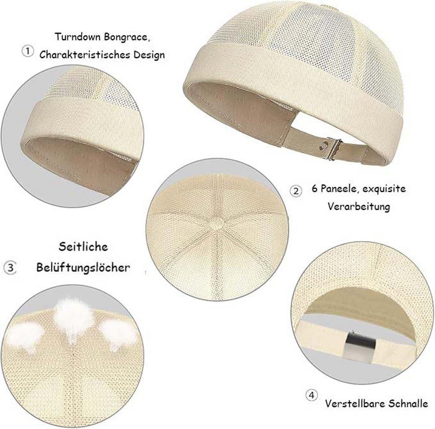nsihing Dockermütze Docker-Cap Herren Seemannsmütze Hafenmütze Basecap Tragbar – Bild 3 von 5