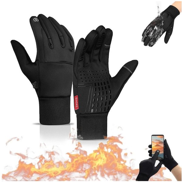 nsihing Fahrradhandschuhe Damen Herren Wasserdicht Winterhandschuhe Touchscreen Sporthandschuhe
