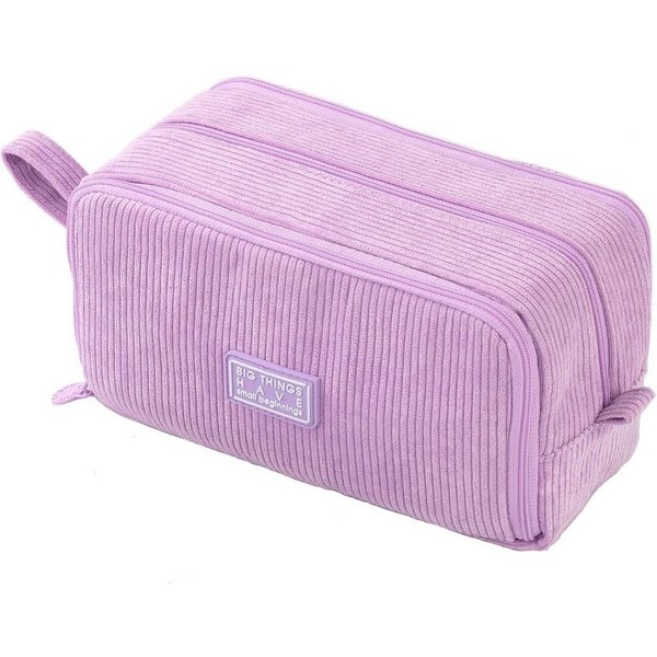 nsihing Federmäppchen Federmäppchen aus Cord-Stoff Federtaschen Mäppchen mit 3 Fächer, Schulmäppchen Große Kapazität Stiftetasche Pencil Case für Schule&Büro