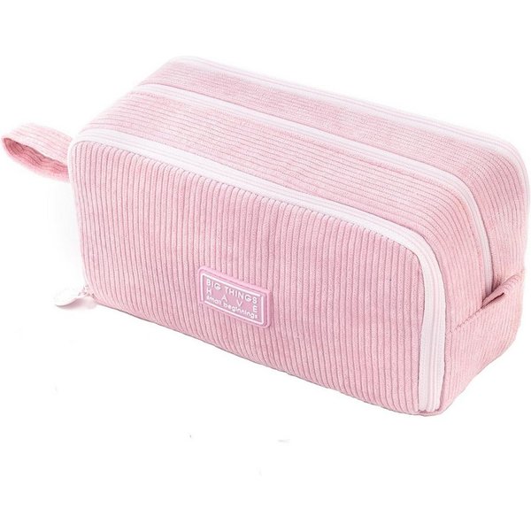 nsihing Federmäppchen Federmäppchen aus Cord-Stoff Federtaschen Mäppchen mit 3 Fächer, Schulmäppchen Große Kapazität Stiftetasche Pencil Case für Schule&Büro