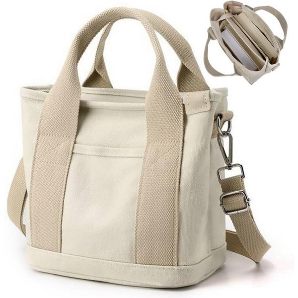 nsihing Handtasche Schultertasche Canvas, Umhängetasche Tote Bag mit Reißverschluss