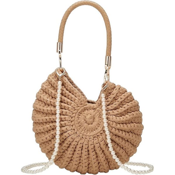 nsihing Handtasche Strohtasche Damen Korbtasche, Handtasche Damen für Strand Urlaub