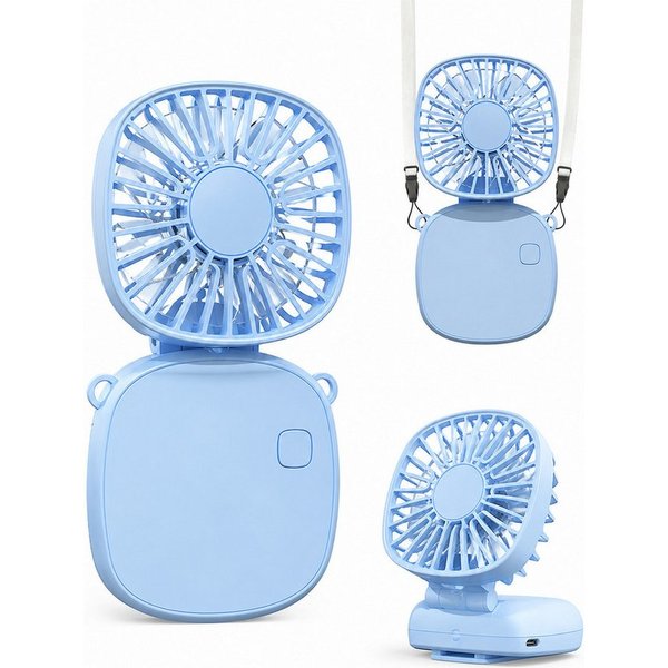 nsihing Handventilator Handventilator 3-in-1, Tragbarer Klappbarer Ventilator, 3 Windstufen, Leicht, Kompakt & Wiederaufladbar