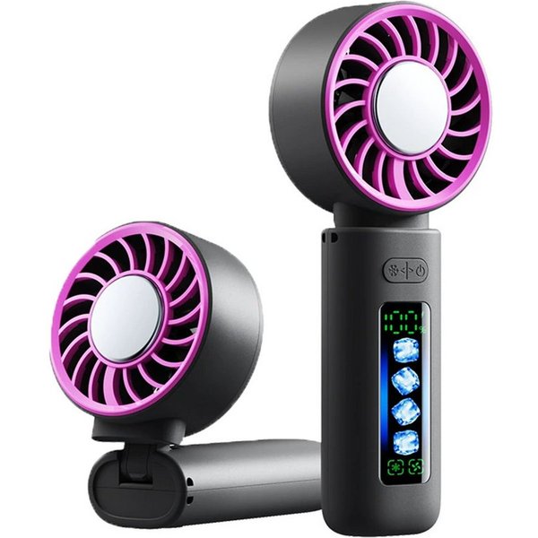 nsihing Handventilator 3-in-1 Turbinen Ventilator mit Kühlplatte, 4 Stufen, LED Display, Tragbarer Hand- und Nackenventilator für Büro,Strand,Reise und Outdoor