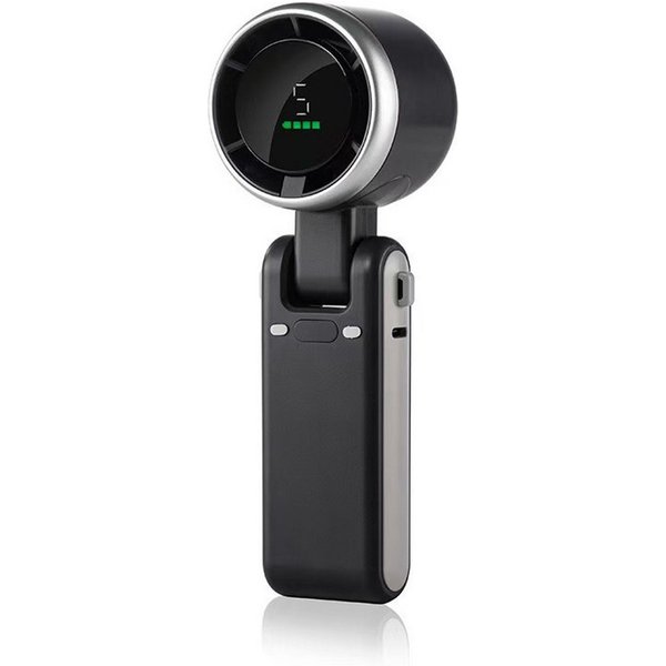 nsihing Handventilator Akku Tragbar, Turbo Mini Ventilator mit 5 Windstufen, USB-C, Wiederaufladbar & Trageschlaufe, 3-in-1 Hand-, Hals- & Tischventilator
